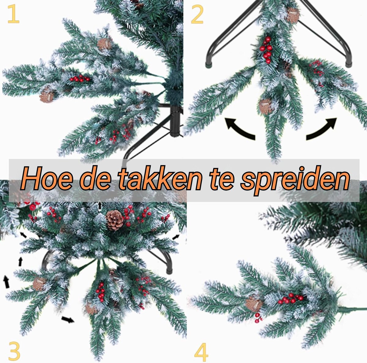 Kunstkerstboom 2.1 M Met Sneeuwtips En Rode Bessen