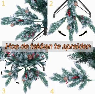 Kunstkerstboom 2.1 M Met Sneeuwtips En Rode Bessen