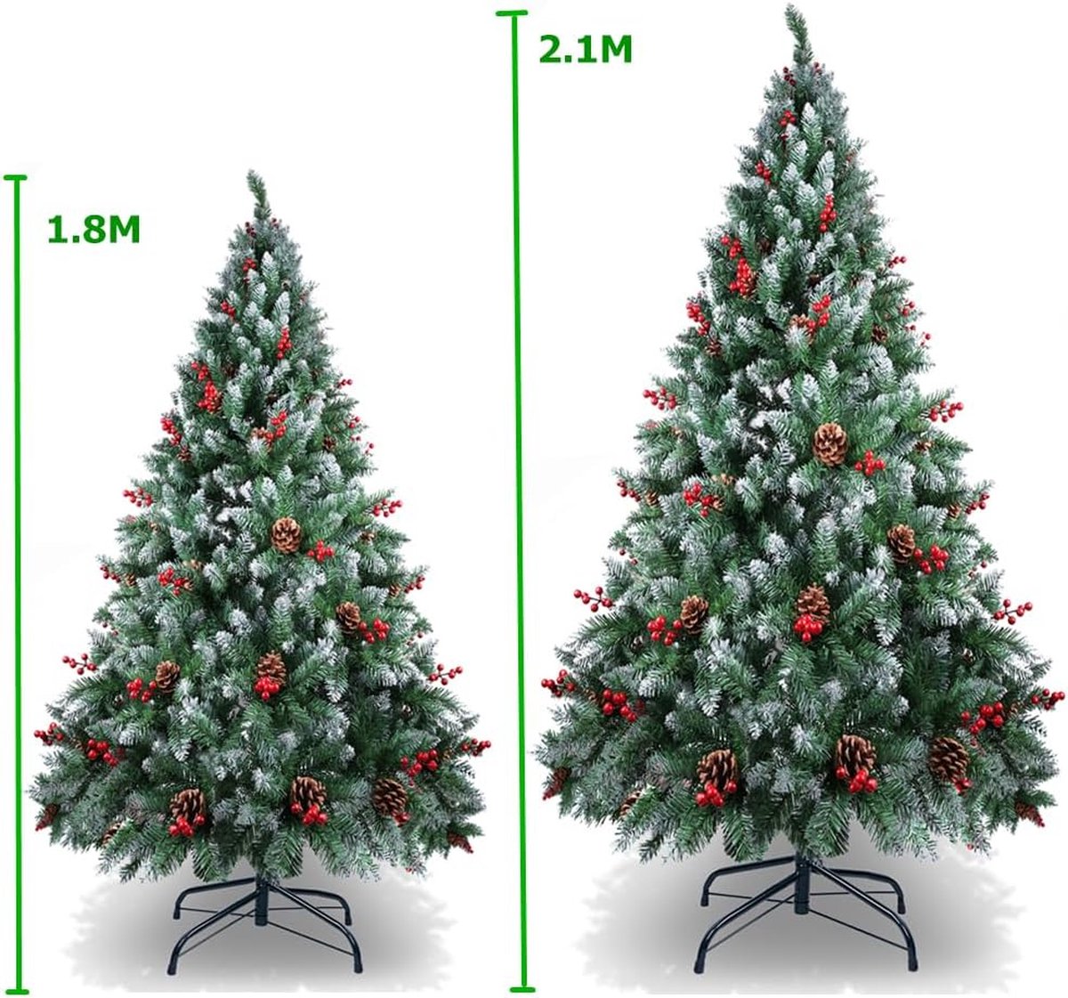 Kunstkerstboom 2.1 M Met Sneeuwtips En Rode Bessen