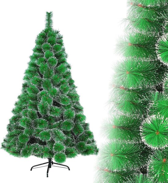 Kunstkerstboom 210 cm besneeuwd met metalen standaard