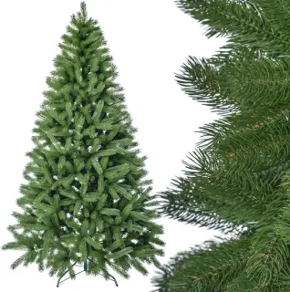 Kunstkerstboom 210 cm groen/blauw met standaard
