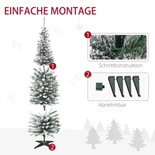 Kunstkerstboom 210 cm groen/wit