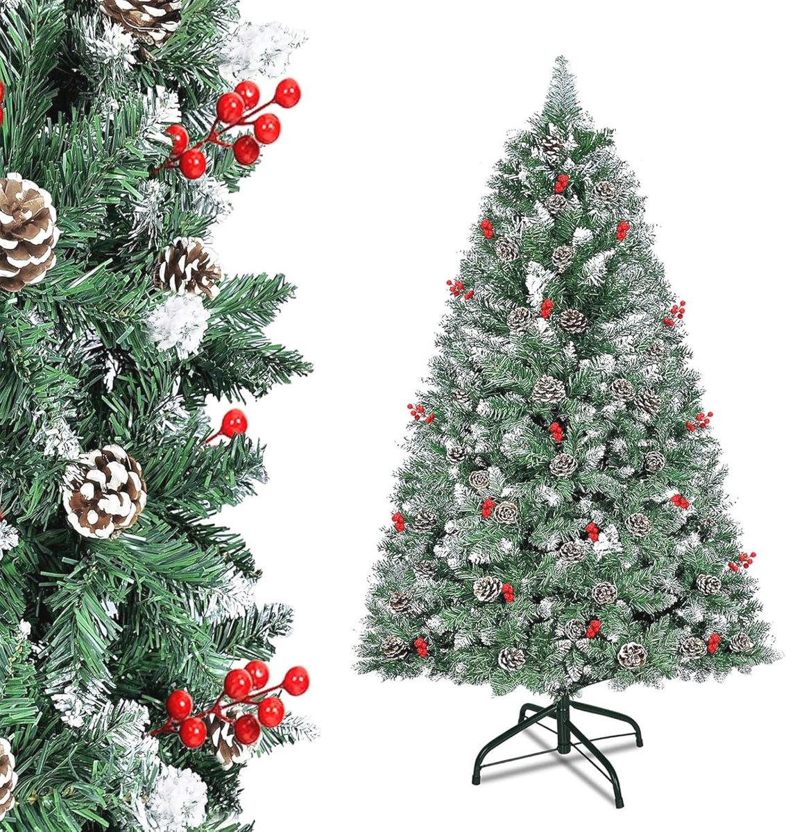 Kunstkerstboom 210 cm met dennenappels