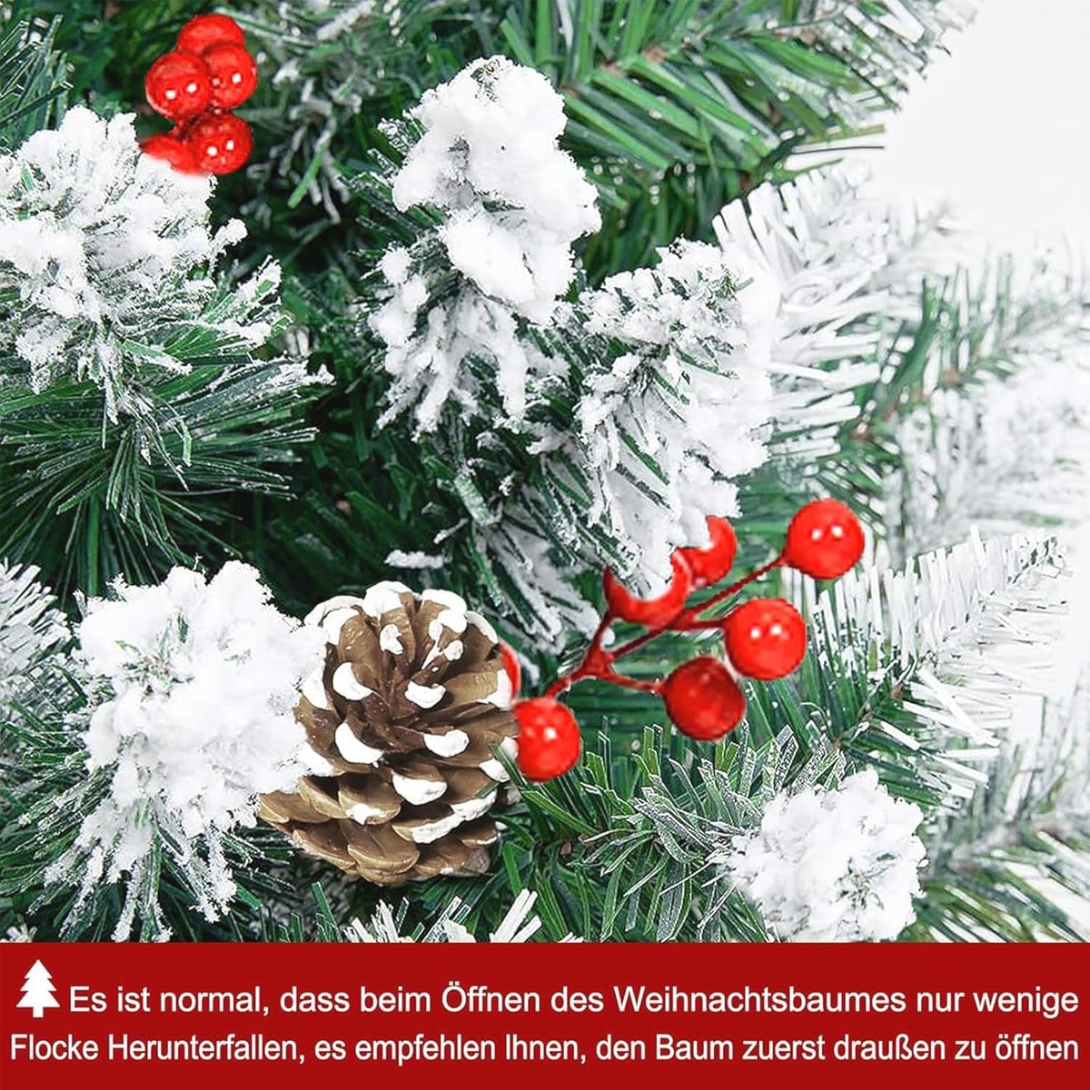 Kunstkerstboom 210 cm met dennenappels