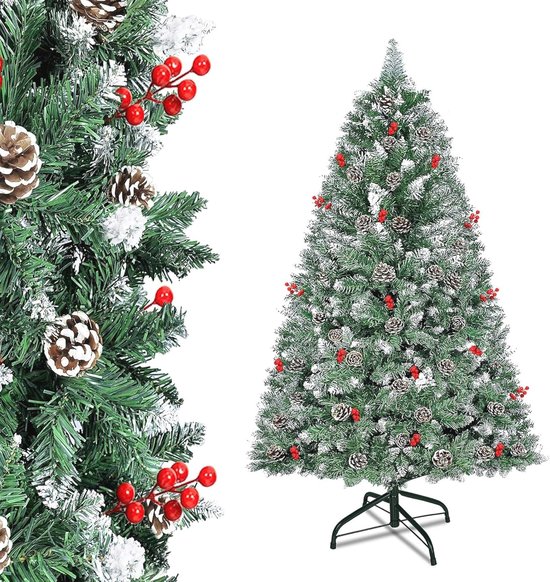 Kunstkerstboom 210 cm met dennenappels