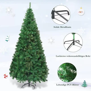 Kunstkerstboom 210 cm met Dichte Takken en Stabiele Voet