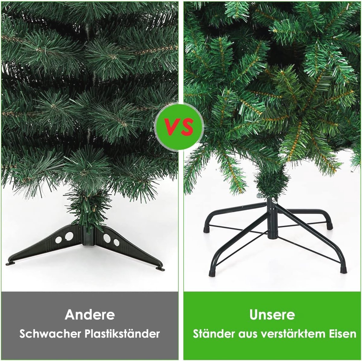 Kunstkerstboom 210 cm met Dichte Takken en Stabiele Voet