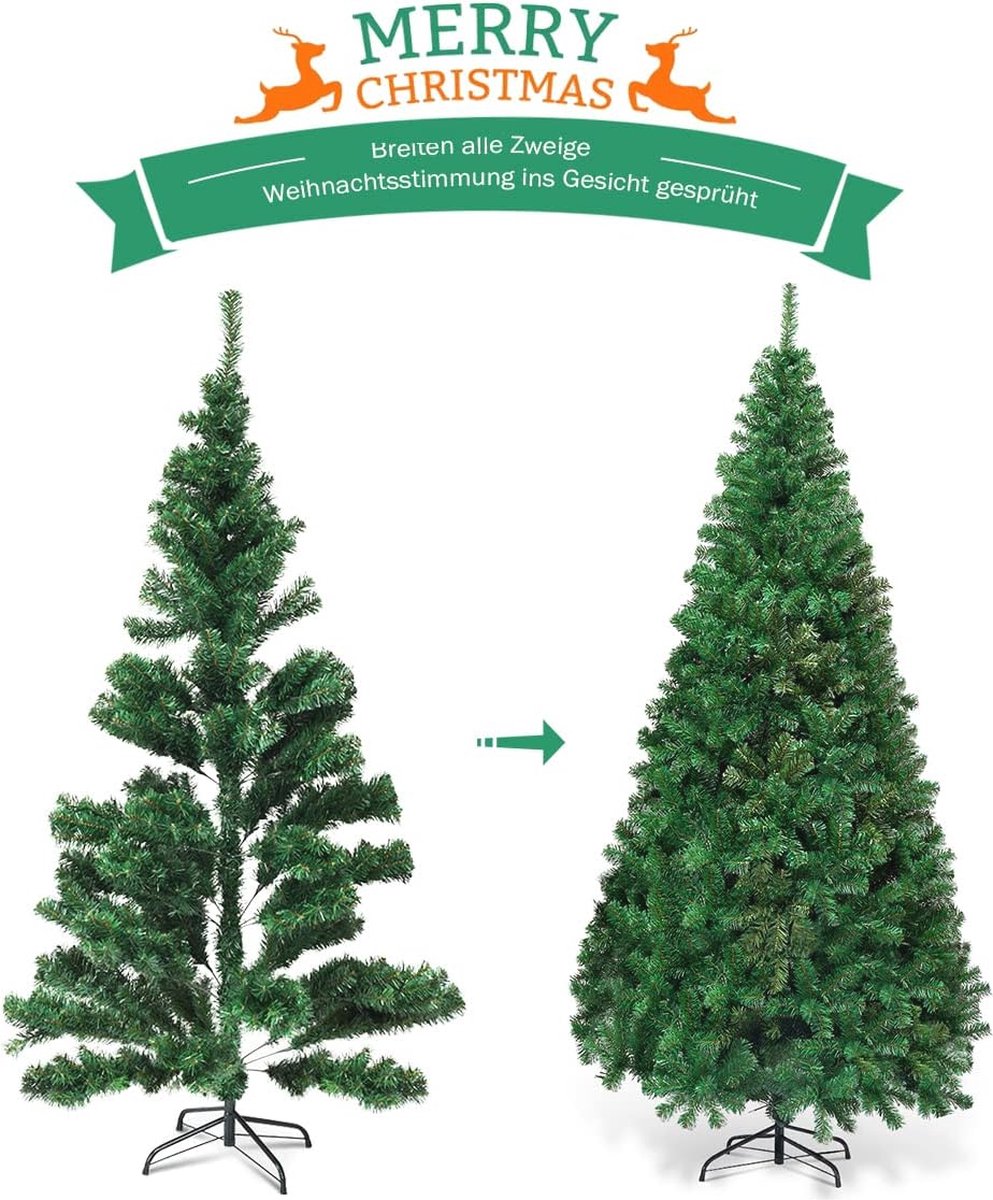 Kunstkerstboom 210 cm met Dichte Takken en Stabiele Voet