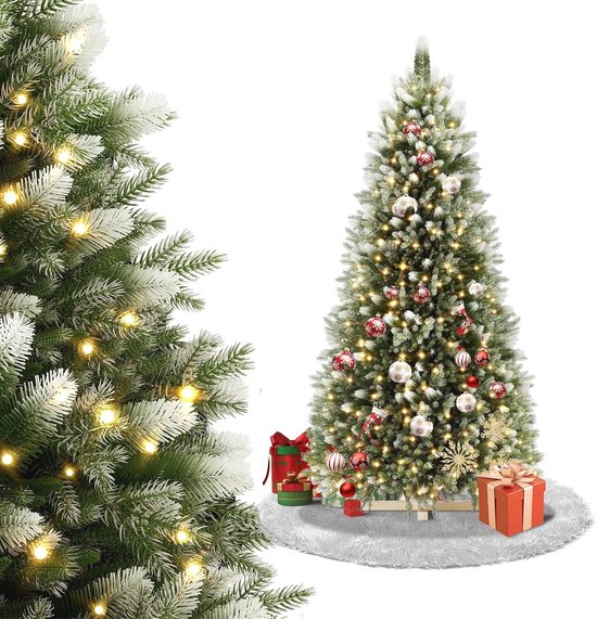 Kunstkerstboom 210 cm met houten standaard