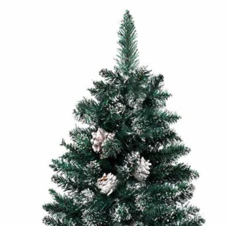 Kunstkerstboom 210 cm met houten standaard