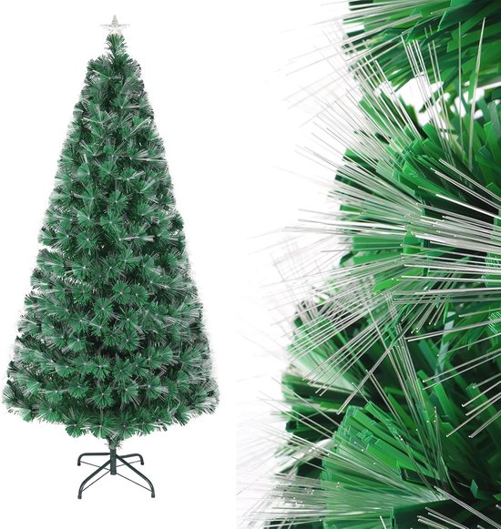Kunstkerstboom 210 cm met Led Verlichting en Standaard