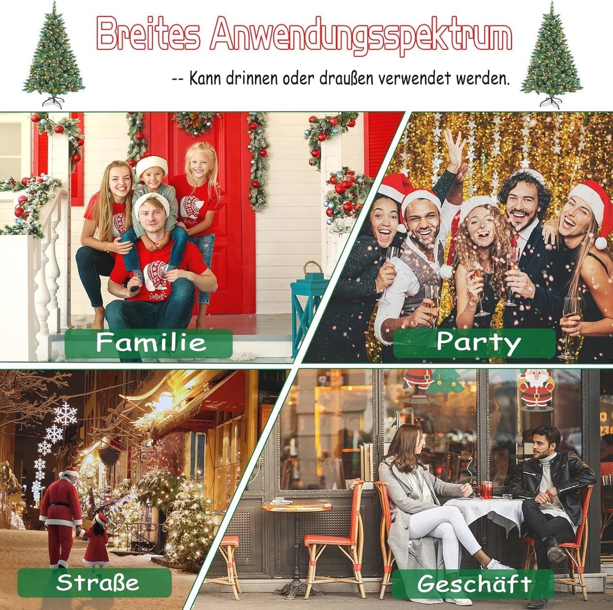 Kunstkerstboom 210 cm met LED verlichting