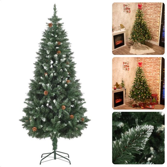 Kunstkerstboom 210 cm met metalen voet en 1024 toppen