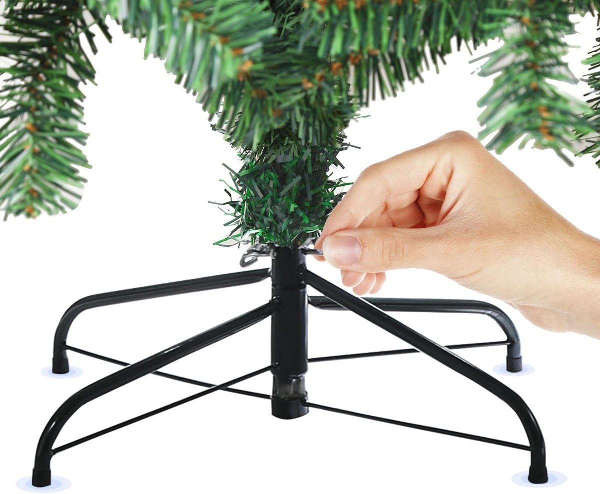 Kunstkerstboom 210 cm met Verlichting Warm Wit
