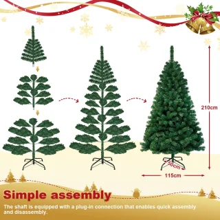 Kunstkerstboom 210 cm - Metalen standaard