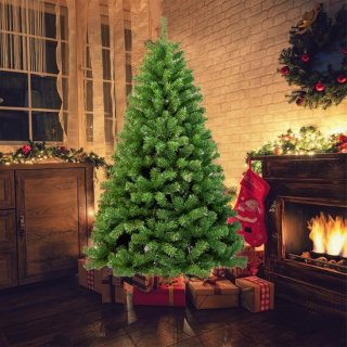 Volle en stabiele 210 cm kunstkerstboom met metalen standaard