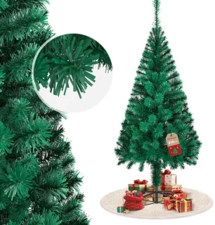 Kunstkerstboom 210 cm Ø 105 cm groen van PVC met voet en klapsysteem NAIZY