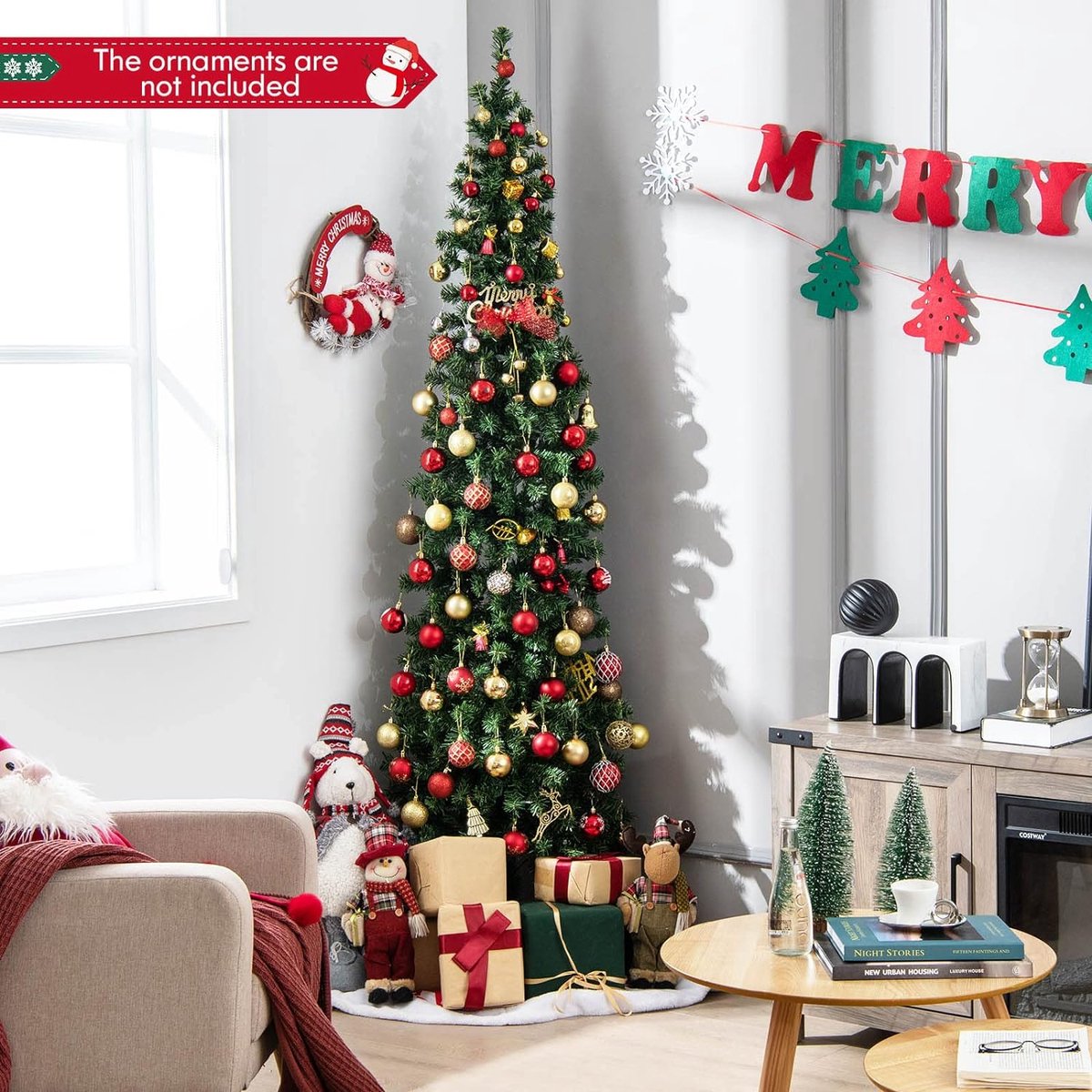 Kunstkerstboom 210 cm PVC groen met 150 LED's