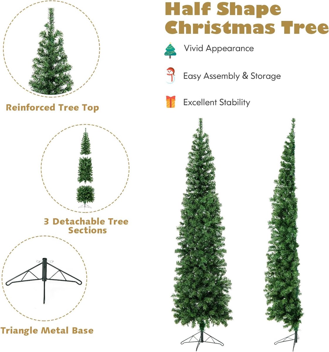 Kunstkerstboom 210 cm PVC groen met 150 LED's