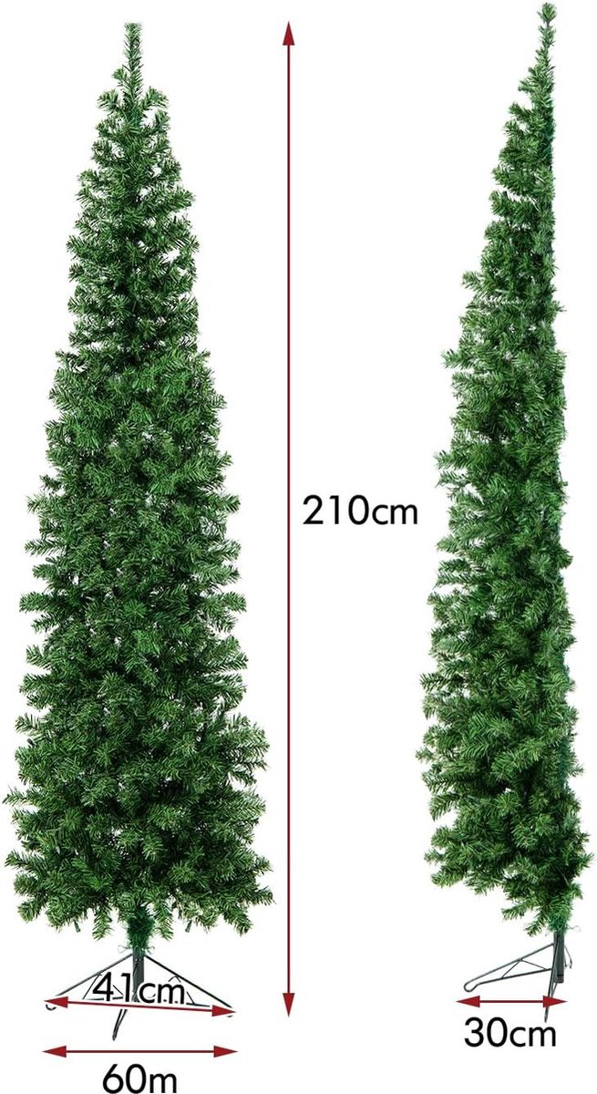 Kunstkerstboom 210 cm PVC groen met 150 LED's