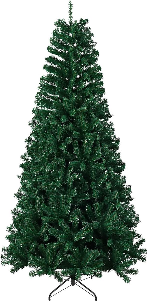 Kunstkerstboom 210 cm PVC met metalen standaard groen