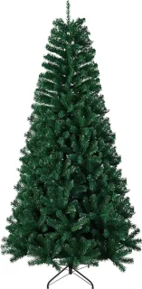 Kunstkerstboom 210 cm PVC met metalen standaard groen