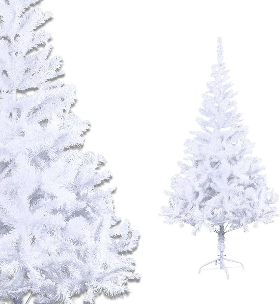 Kunstkerstboom 210 cm PVC wit met standaard