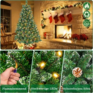Kunstkerstboom 210 cm Wit-Groen