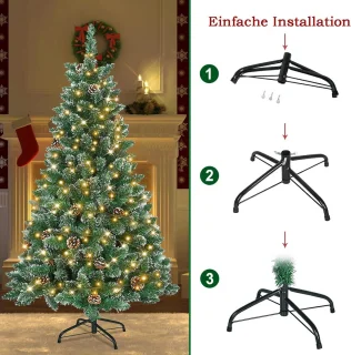 Kunstkerstboom 210 cm Wit-Groen