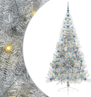 Kunstkerstboom 210 cm zilver met 300 USB-ledlampjes