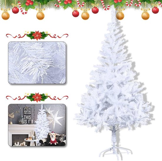 Kunstkerstboom 210CM Wit PVC Metalen Standaard