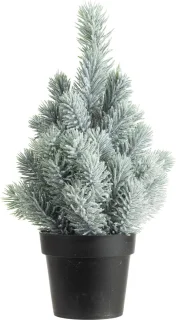Kunstkerstboom 22 cm met sneeuw