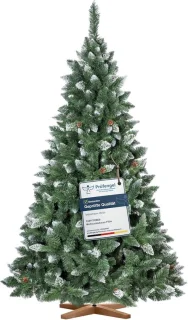 Kunstkerstboom 220 cm - Essenhouten standaard