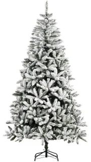Kunstkerstboom 225 cm met sneeuw en 1300 takken, groen