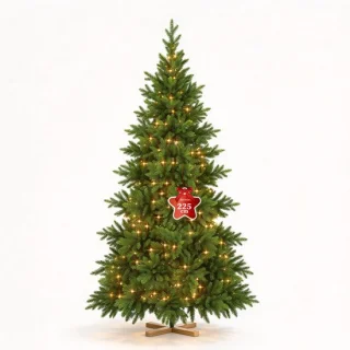 Kunstkerstboom 225 cm met warmwitte led’s