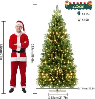 Kunstkerstboom 225 cm PVC dennenboom