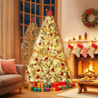 Kunstkerstboom 230 cm – besneeuwd wit
