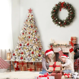 Kunstkerstboom 230 cm – besneeuwd wit