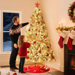 Kunstkerstboom 230 cm – besneeuwd wit