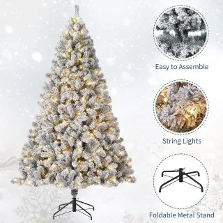 Kunstkerstboom 230 cm – besneeuwd wit