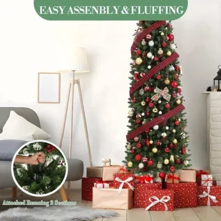 Kunstkerstboom 230 cm met warm wit en multicolor LEDs