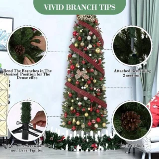 Kunstkerstboom 230 cm met warm wit en multicolor LEDs