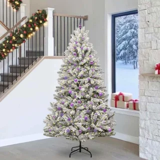 Kunstkerstboom 240 cm Wit-Groen