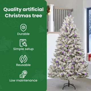 Kunstkerstboom 240 cm Wit-Groen