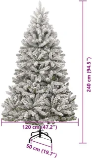 Kunstkerstboom 240 cm Wit-Groen