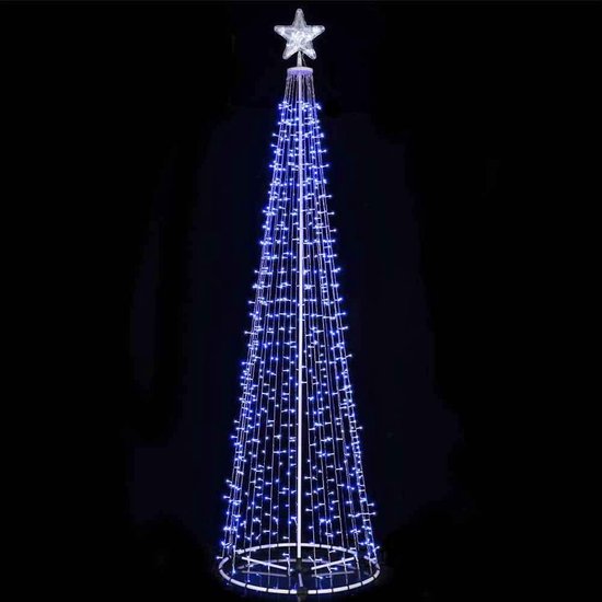 Kunstkerstboom 280 cm Blauw LED Metalen Structuur