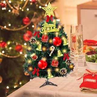 Kunstkerstboom 30 cm met LED-verlichting