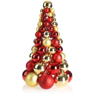 Kunstkerstboom - 30 cm - rood en goud