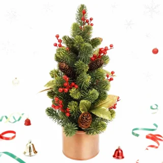 Kunstkerstboom 45 cm Tafelkerstboom met voet - Groen