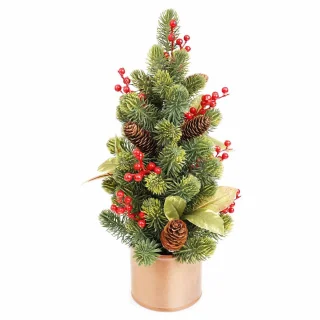 Kunstkerstboom 45 cm Tafelkerstboom met voet - Groen